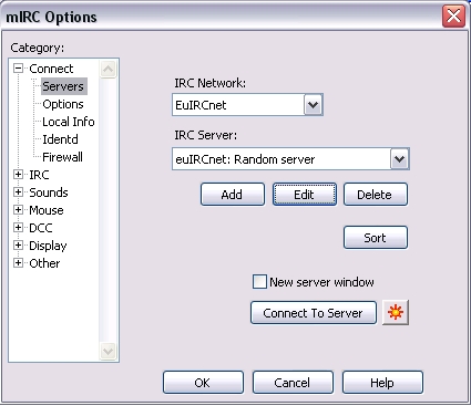 Server Optionen